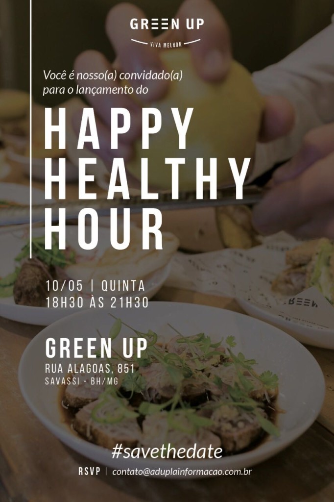 Convite Happy Healthy Hour Green Up